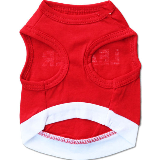 HKM-981267 Cotton Pet Vest with Bold Red Printed Letters for Dogs ¨C Available in Multiple Sizes