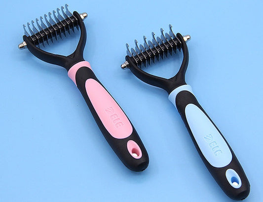 HKM-475411 All-in-One Pet Dematting and Deshedding Comb with Stainless Steel Teeth and Comfortable Handle