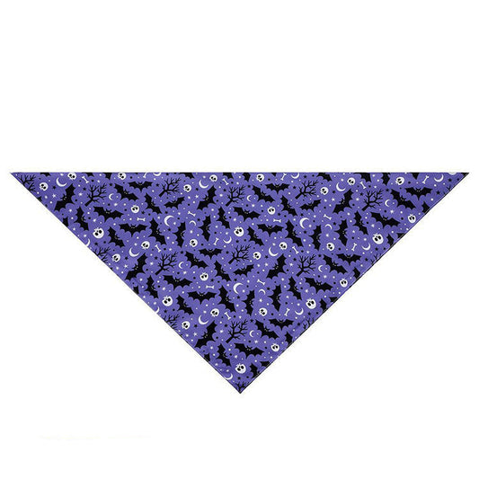 HKM-143123 Halloween Triangle Scarf for Pets - Fun and Festive Polyester Saliva Towel in Multiple Styles