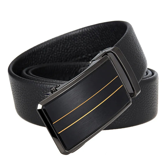 HKM-061587 Men's Automatic Buckle Belt - Adjustable Stylish Strap for Everyday Wear