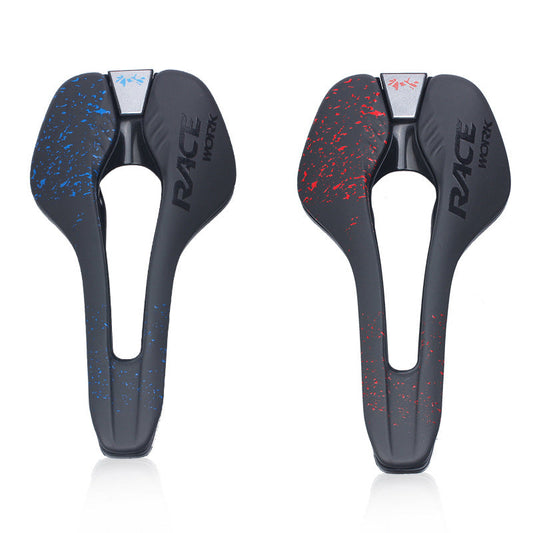 HKM-401427 Comfortable Breathable Hollow Bicycle Saddle Cushion in Microfiber Leather, Foldable Design