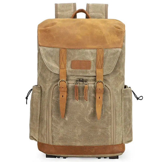 HKM-597395 Waterproof Canvas SLR Camera Hiking Backpack for Outdoor Photography