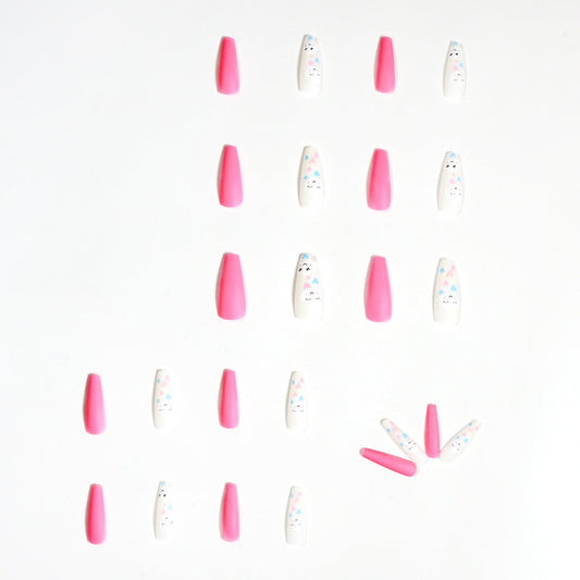 HKM-137107 Misty Clouds Nail Stickers with Smiling Faces - 24 Pieces, 18g Net Content