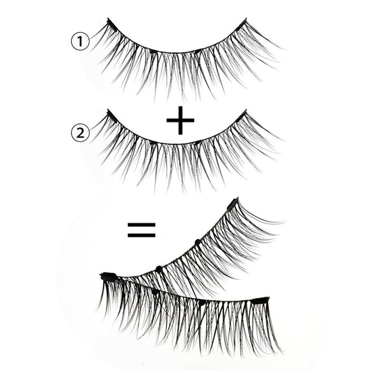 HKM-863507 Reusable Waterproof Thick Glue-free Eyelash - Artificial Fiber, 0.6mm-1.1mm Size, 1 Pair