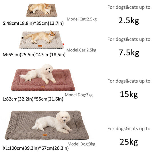 HKM-209747 Soft Wool Dog Cushion with Fish Scale Pattern - Cozy Sleeping Pad for Cats and Dogs in Autumn and Winter