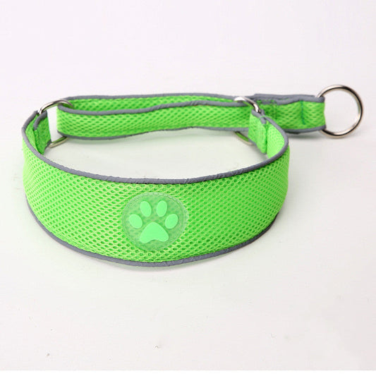 HKM-568915 Reflective Double-Layer Mesh Soft Dog Chain - Multiple Colors and Sizes Available