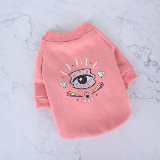 HKM-259859 Cozy Velvet Cotton Sweaters for Dogs - Casual Style for Pugs, Teddies, and Schnauzers in Pink and Black