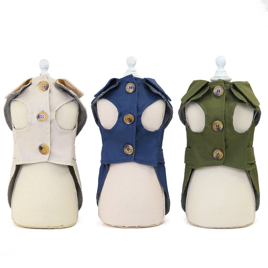 HKM-854803 Trendy Three-Color Windbreaker for Small Dogs - Perfect for Autumn and Winter