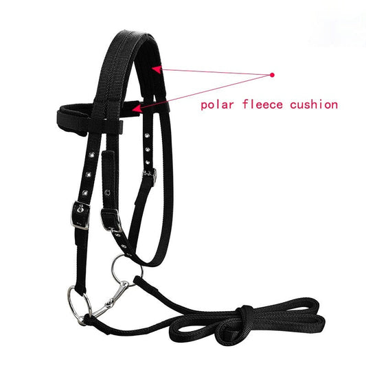 HKM-153299 Adjustable PP Braid Reins with Water Rein Rope - Available in Red, Blue, Black, Sizes Small to Large