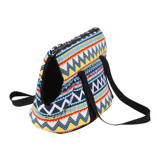 HKM-395987 Versatile Retro Pet Backpack for Cats and Dogs - Shoulder and Messenger Style
