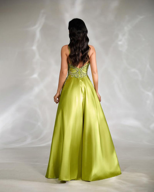 HKM-922451 Luxurious Emerald Green Evening Dress for Women - Elegant Design, Perfect for Formal Occasions