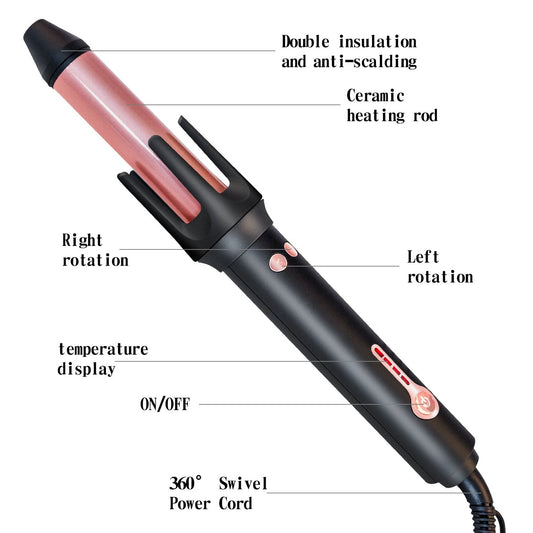 HKM-189075 Automatic Anti-Scald Wet and Dry Dual-Use Curling Iron with Tourmaline Ceramic Heat Conductor, 10 Temperature Settings