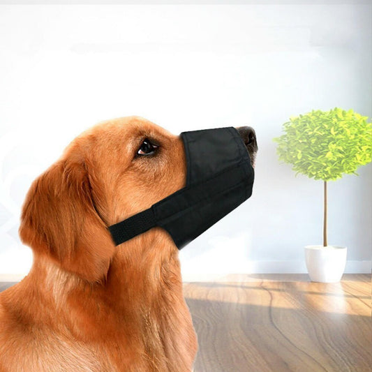 HKM-527891 Adjustable Soft Breathable Nylon Dog Muzzle for Small, Medium, and Large Dogs - Anti-Chewing and Barking Solution