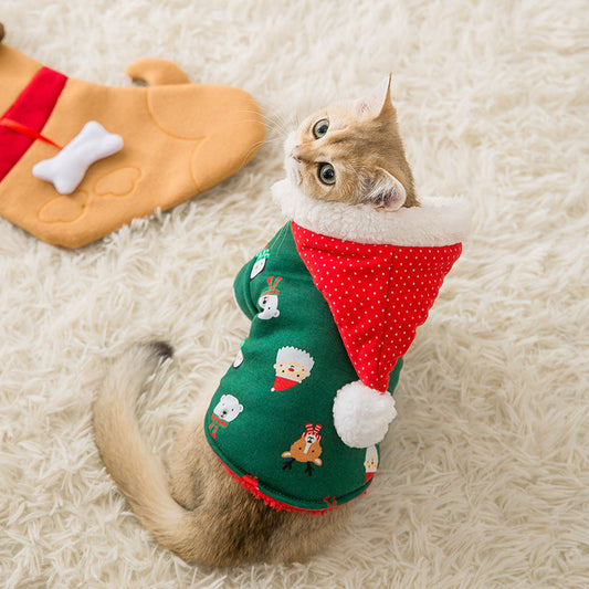 HKM-148051 Padded Dog Coat with Hood for Christmas and New Year Celebration