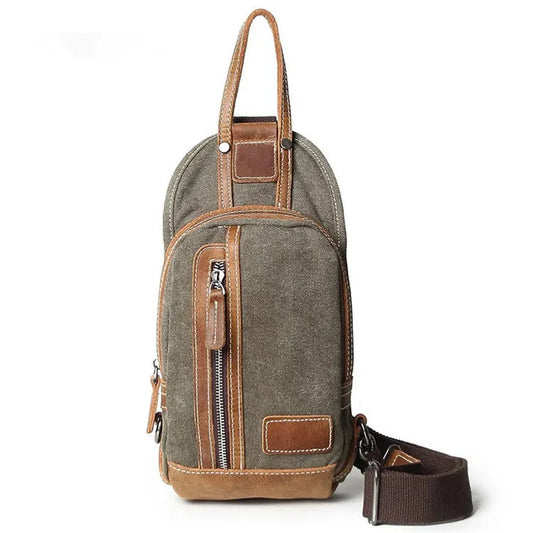 HKM-238099 Men's Canvas Crossbody Bag - Everyday Outdoor Sports Satchel in Multiple Colours