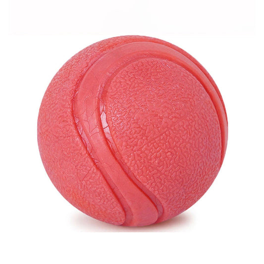 HKM-282387 Medium Solid Rubber Elastic Ball - Bite Resistant, Red, 5.8cm Diameter