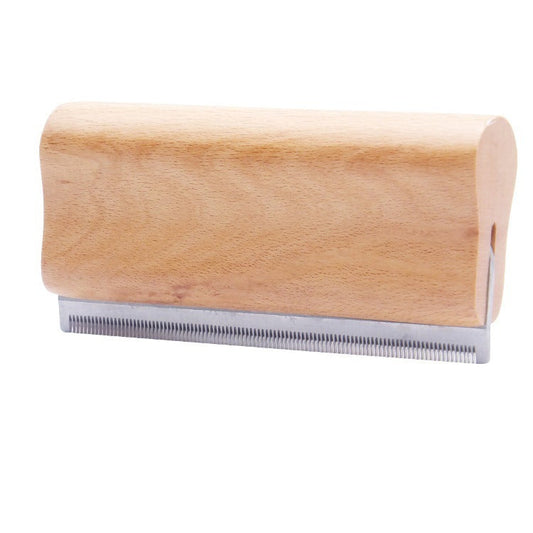 HKM-358995 Solid Wood Handle Stainless Steel Pet Hair Removal Comb for Dogs and Cats