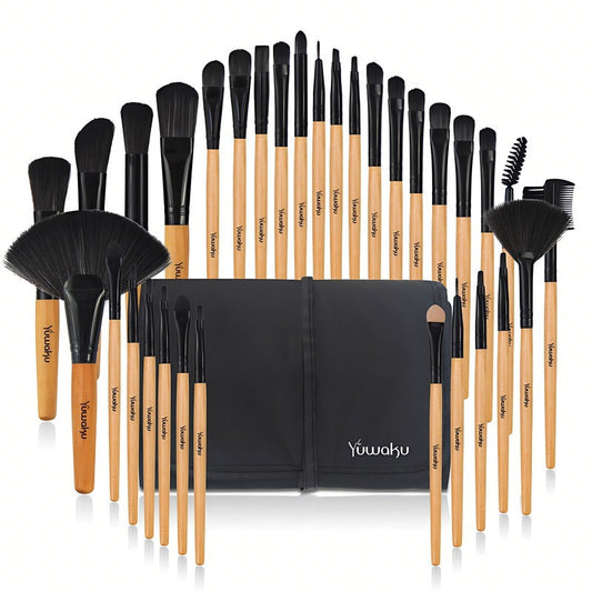 HKM-069011 Portable 32-Piece Travel Makeup Brush Set for On-the-Go Application