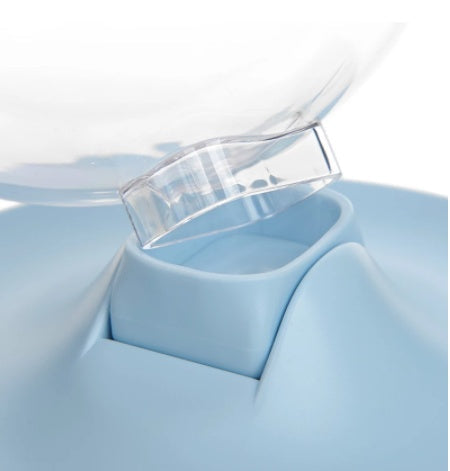 HKM-915155 Adjustable Three-Angle Cat Bowl in White, Pink, and Blue - Designed to Rotate Without Tipping