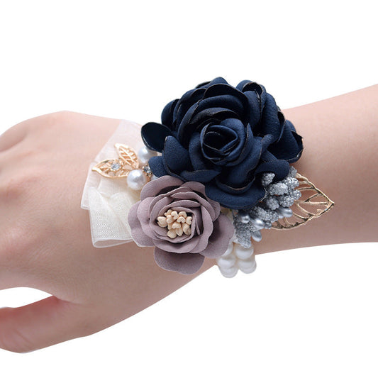 HKM-135059 Elegant Wrist Flower for Weddings - Beautiful Cloth Souvenir for Bridesmaids and Korean Bride Headdress