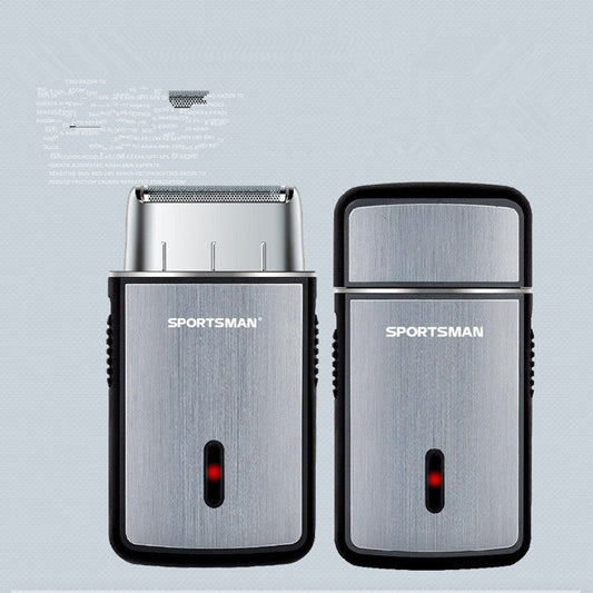 HKM-005459 Rechargeable Mini 2-In-1 Electric Shaver with Reciprocating Head - Model MS-528, Silver Finish