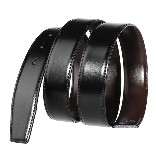 HKM-312531 Men's Two-Layer Cowhide Leisure Belt with Perforated Design - Model LY34-3342