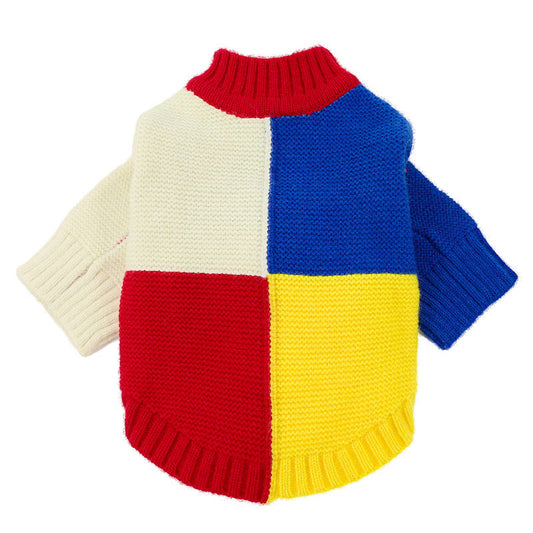 HKM-485779 Casual Acrylic Dog Sweater in Yellow, Pink, and White - Multiple Sizes Available