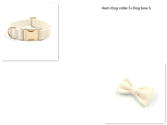 HKM-989459 Pink Velvet Pet Collar and Leash Set with Bowknot and Poo Bag, Multiple Sizes Available