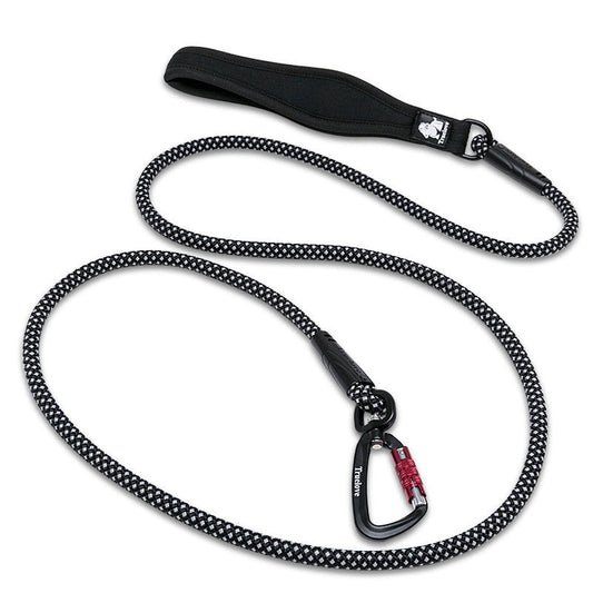 HKM-262803 Reflective Nylon Dog Leash with Round Rope and Climbing Buckle - Available in Orange, Gray, Green, and Black