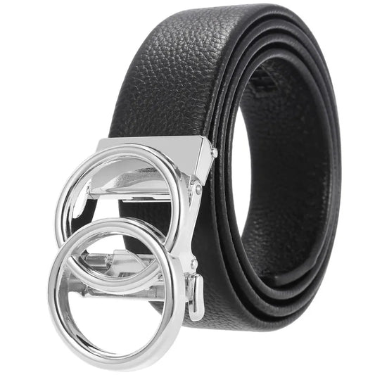HKM-506835 Adjustable Casual Self-Buckle Belt for Men in Black