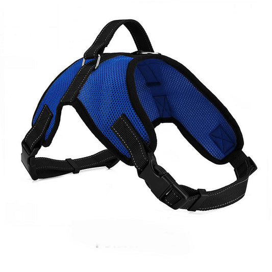HKM-468627 Breathable Mesh Dog Chest Harness with Leash - Sizes S to XL, Various Colors Available