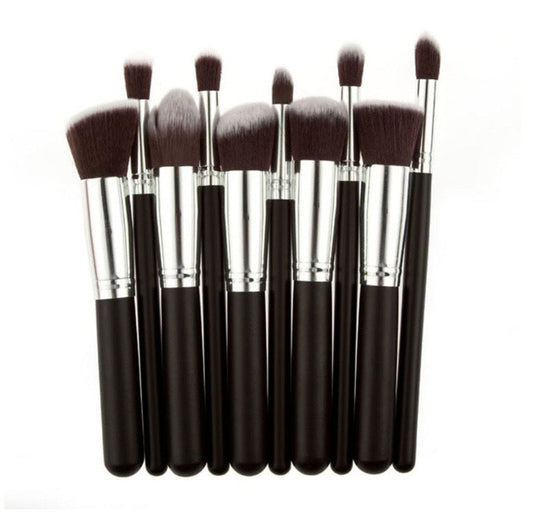 HKM-873555 Portable 10-Piece Makeup Brush Set for Beauty Enthusiasts