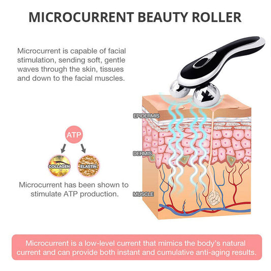 HKM-291155 3D Roller Massager for Facial and Body Contouring, Silver and Gold Options