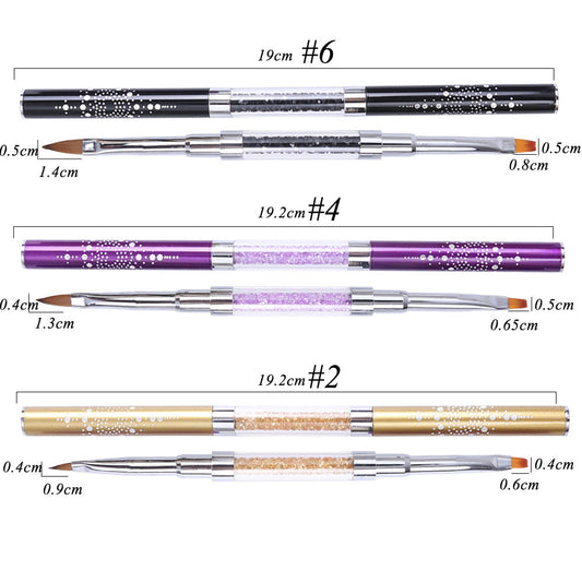 HKM-082771 Dual-Ended Nail Art Pen for Flower Designs with Diamond Inlay