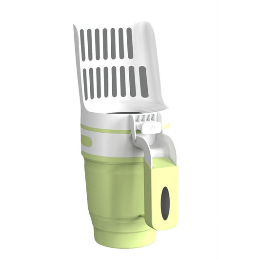 HKM-146579 Cat Litter Scoop with Refill Bags - 2-in-1 Waste Collection System for Cats and Dogs, Space-Saving Design