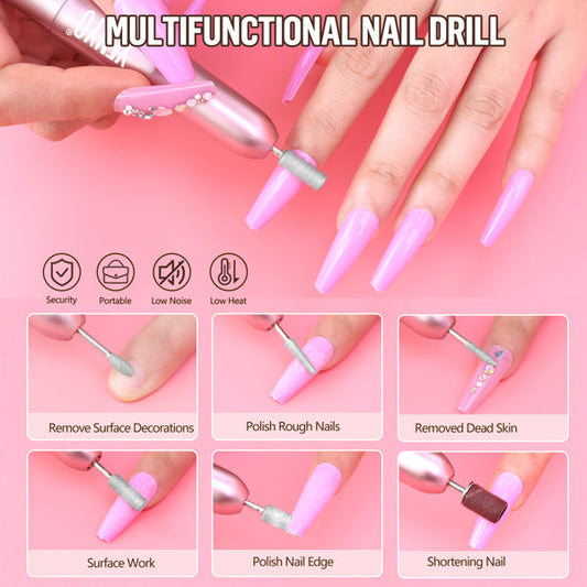 HKM-921235 20-Color Acrylic Nail Dip Kit with UV Light, Drill, Base & Top Coat for DIY Nail Art