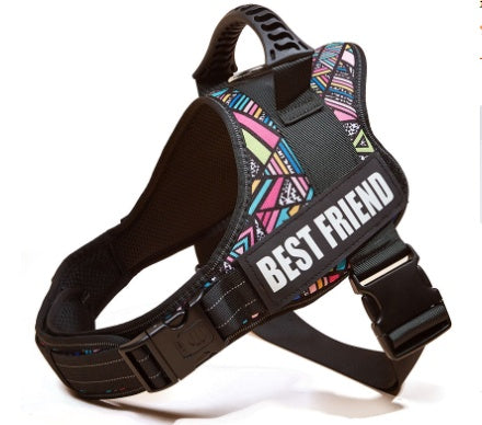 HKM-326355 Durable Reflective Nylon Pet Chest Harness with Adjustable Shoulder Strap and All-Weather Function