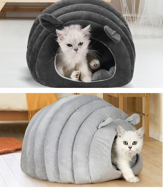 HKM-444883 Winter Warm Cat Nest Pad - Cute Caramel, Pink, Light Gray - Crystal Super Soft & Breathable 43X40X35CM