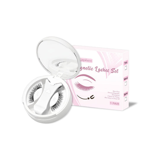 HKM-469139 Magnetic False Eyelashes Set - Includes 1/2/3 Pairs of Strips, Made with Chemical Fiber