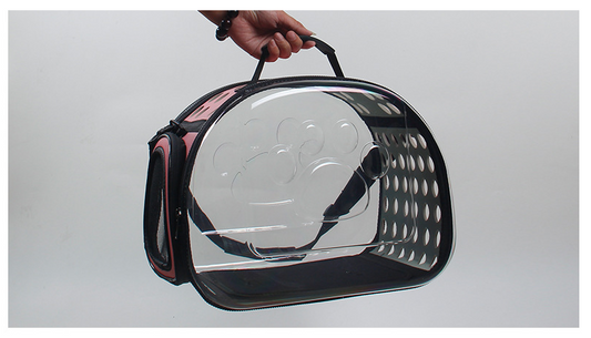 HKM-199379 Transparent Foldable Cat and Dog Backpack with Breathable 4-Sided Design