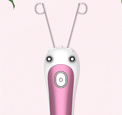 HKM-161235 USB Rechargeable Facial and Body Hair Remover with Cotton Thread and Push Button Switch