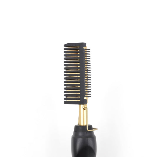HKM-358739 Electric Hair Straightening and Curling Comb - Dry and Wet Use with Copper Teeth - 29.5cm