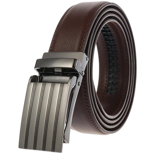 HKM-986003 Men's Automatic Ratchet Belt in Cowhide Leather - Style LY33-1952-1