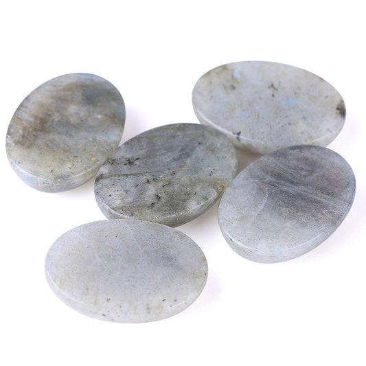 HKM-980115 Labradorite Gemstone Cabochon Flat Bottom Ring Face - Natural Stone, 13x18mm to 30x40mm Sizes