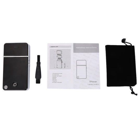 HKM-974355 Rechargeable Electric Razor with USB Charging and Black ABS Design