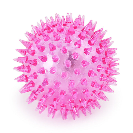HKM-002131 Flashing Thorn Ball for Pets - Rubber, Small & Large Sizes, Multiple Colors