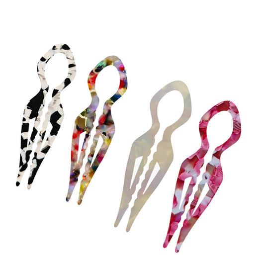 HKM-591507 Elegant Non-slip U-shaped Hairpin in Various Colors and Prints