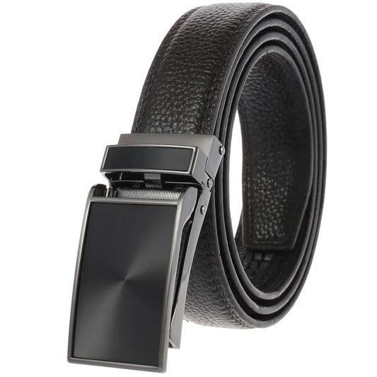 HKM-593939 Automatic Buckle Genuine Leather Belt - Model LY33-30001-5