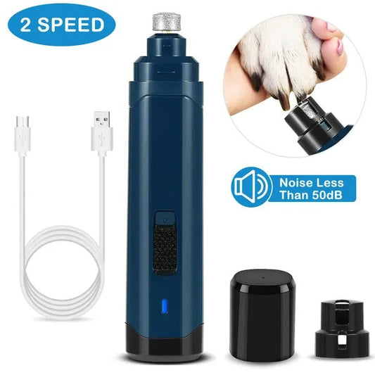 HKM-0479037 Quiet USB Rechargeable Pet Nail Grinder with 2 Adjustable Speed Settings