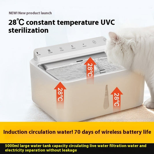 HKM-1448637 Automatic Cat Water Fountain with Constant Temperature Heating and Filtration System